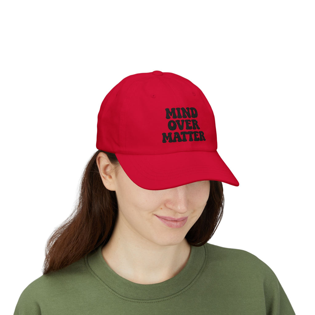 Mind Over Matter Dad Hat | Motivational Embroidered Cap, Minimalist Aesthetic Hat, Adjustable Cotton Baseball Cap, Gym & Lifestyle Gift