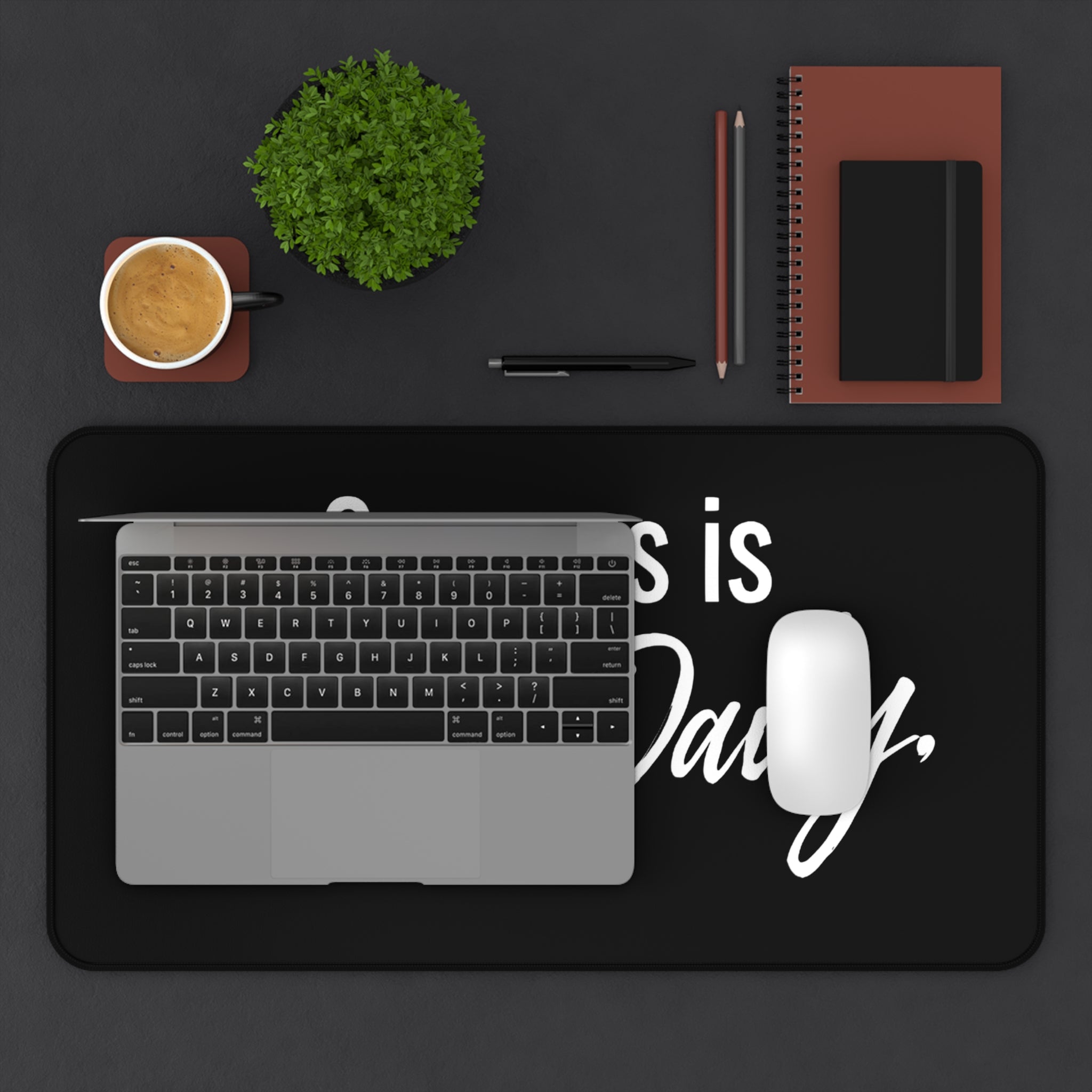 Success Is Built Daily Desk Mat – Motivational Office Desk Pad, Productivity Workspace Mat, Non-Slip Neoprene Desk Mat for Home Office