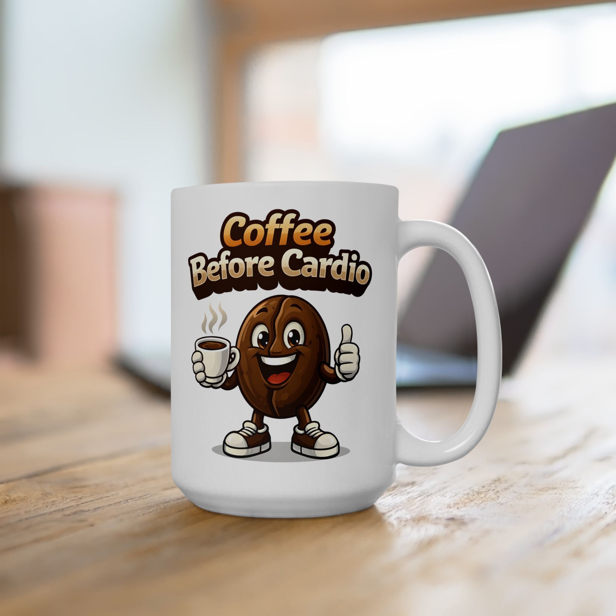 Coffee Before Cardio Mug | Funny Gym Coffee Mug | Fitness Lover Gift | Motivational Coffee Cup | Workout Humor Mug (11oz, 15oz)