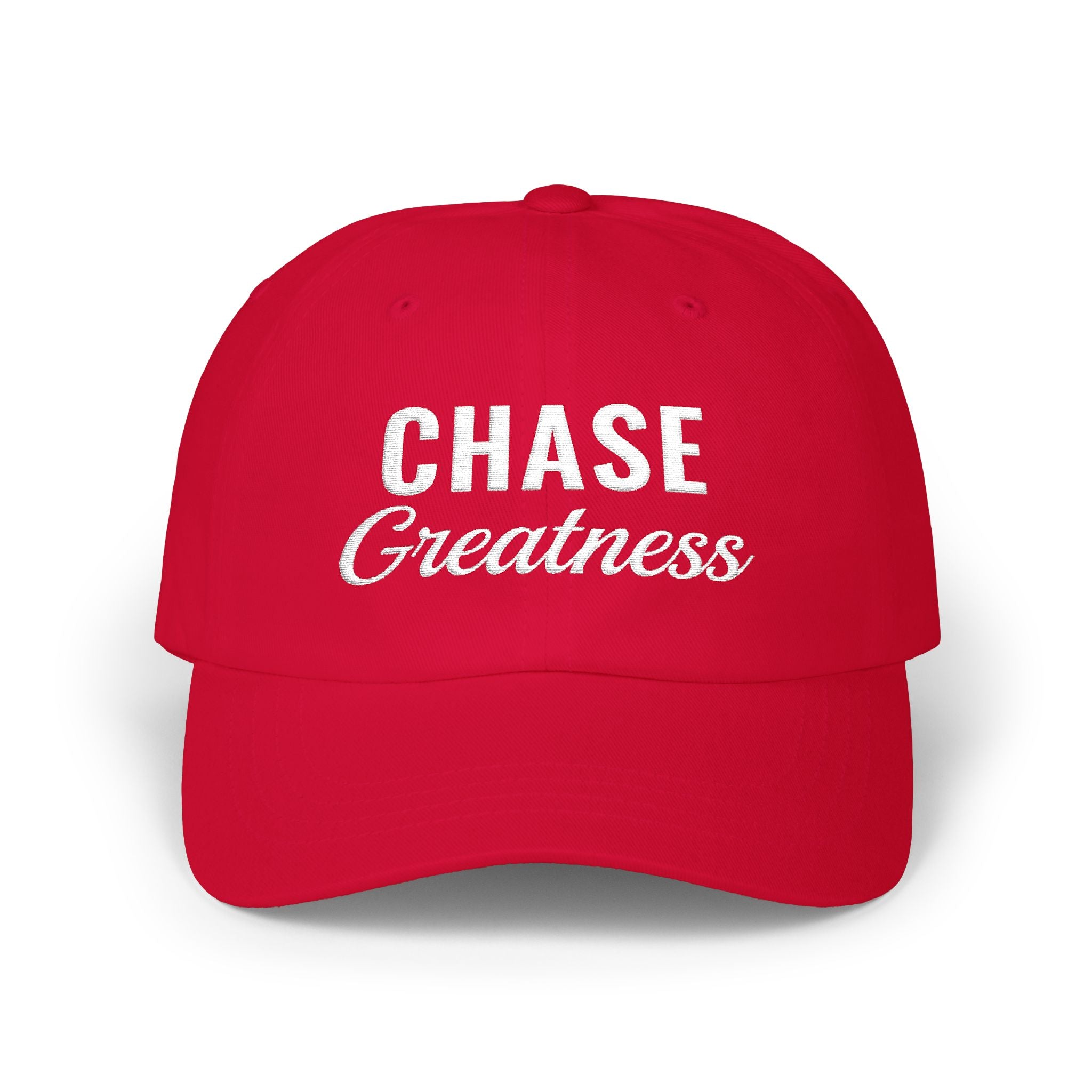 Chase Greatness Embroidered Dad Cap – 100% Cotton Motivational Gym Hat