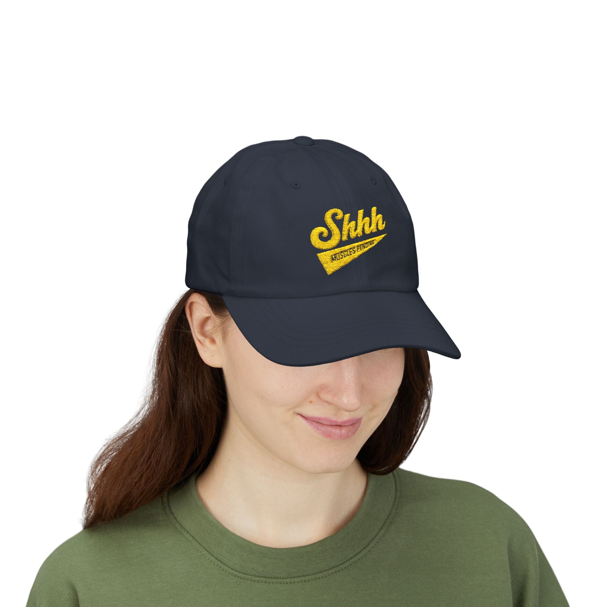Shhh Muscles Pending Dad Hat | Funny Gym Hat, Fitness Motivation Cap, Workout Humor Hat, Aesthetic Streetwear Cap, Gift for Gym Lovers