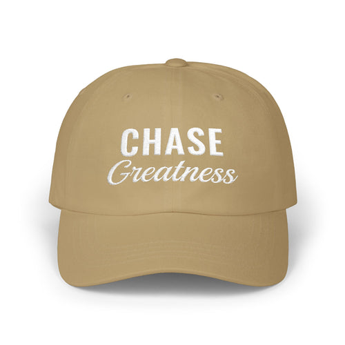 Chase Greatness Embroidered Dad Cap – 100% Cotton Motivational Gym Hat