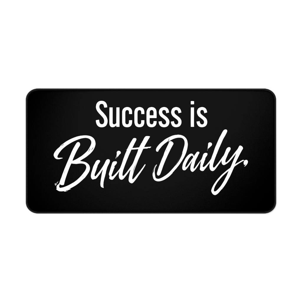 Success Is Built Daily Desk Mat – Motivational Office Desk Pad, Productivity Workspace Mat, Non-Slip Neoprene Desk Mat for Home Office