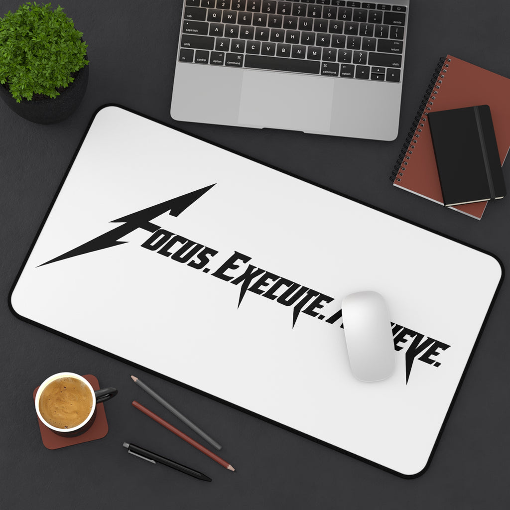 Focus Execute Achieve Desk Mat – Minimalist Motivational Mouse Pad, Anti-Slip Neoprene Desk Mat, Work & Gaming Desk Accessory