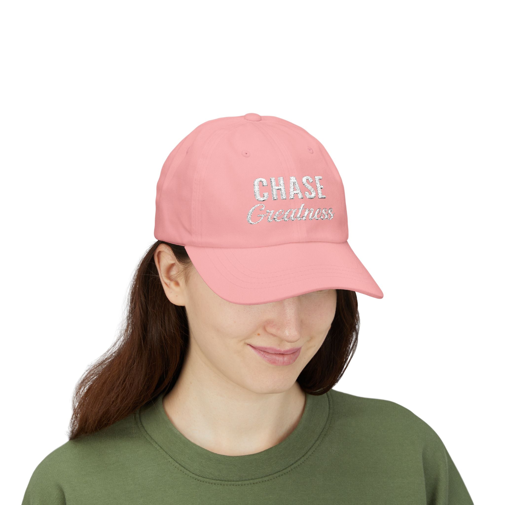 Chase Greatness Embroidered Dad Cap – 100% Cotton Motivational Gym Hat