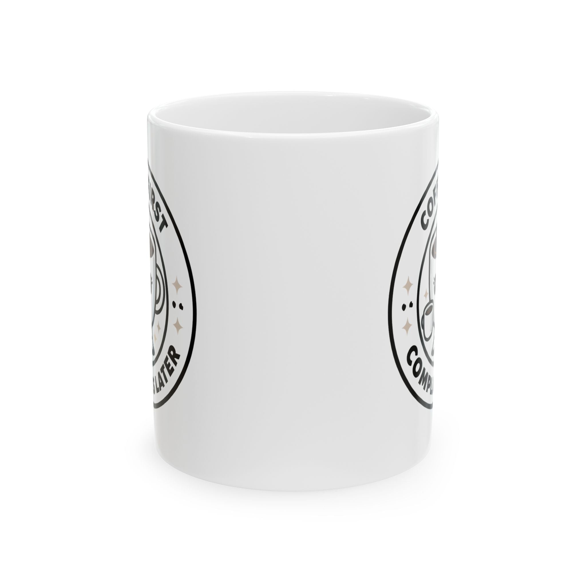 Coffee First, Complaints Later Mug | Funny Coffee Lover Gift, Cute Kawaii Coffee Cup Design, Morning Motivation Mug, Office Humor Cup