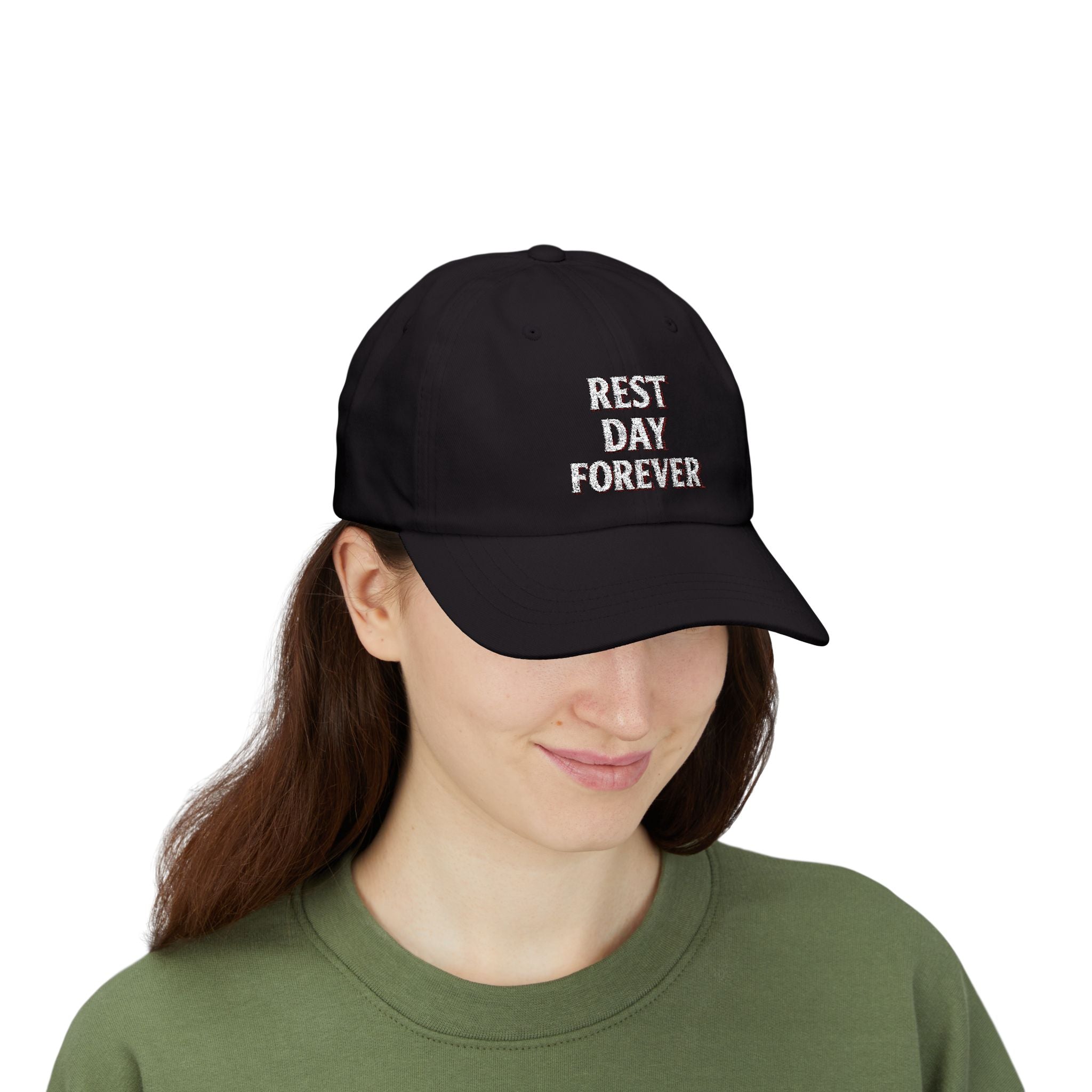 Rest Day Forever Classic Dad Cap | Minimalist Embroidered Fitness & Lifestyle Hat