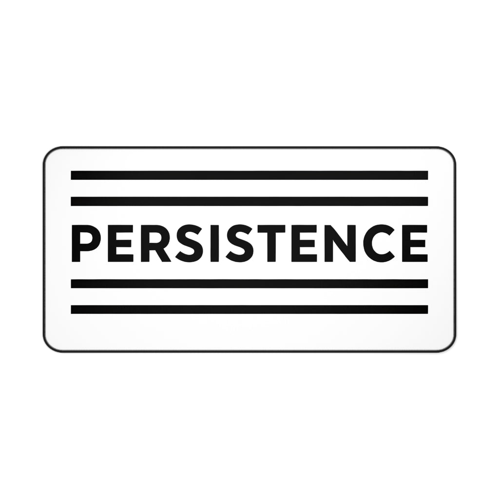 Persistence Motivational Desk Mat – Minimalist Anti-Slip Neoprene Mouse Pad for Work, Study & Gaming