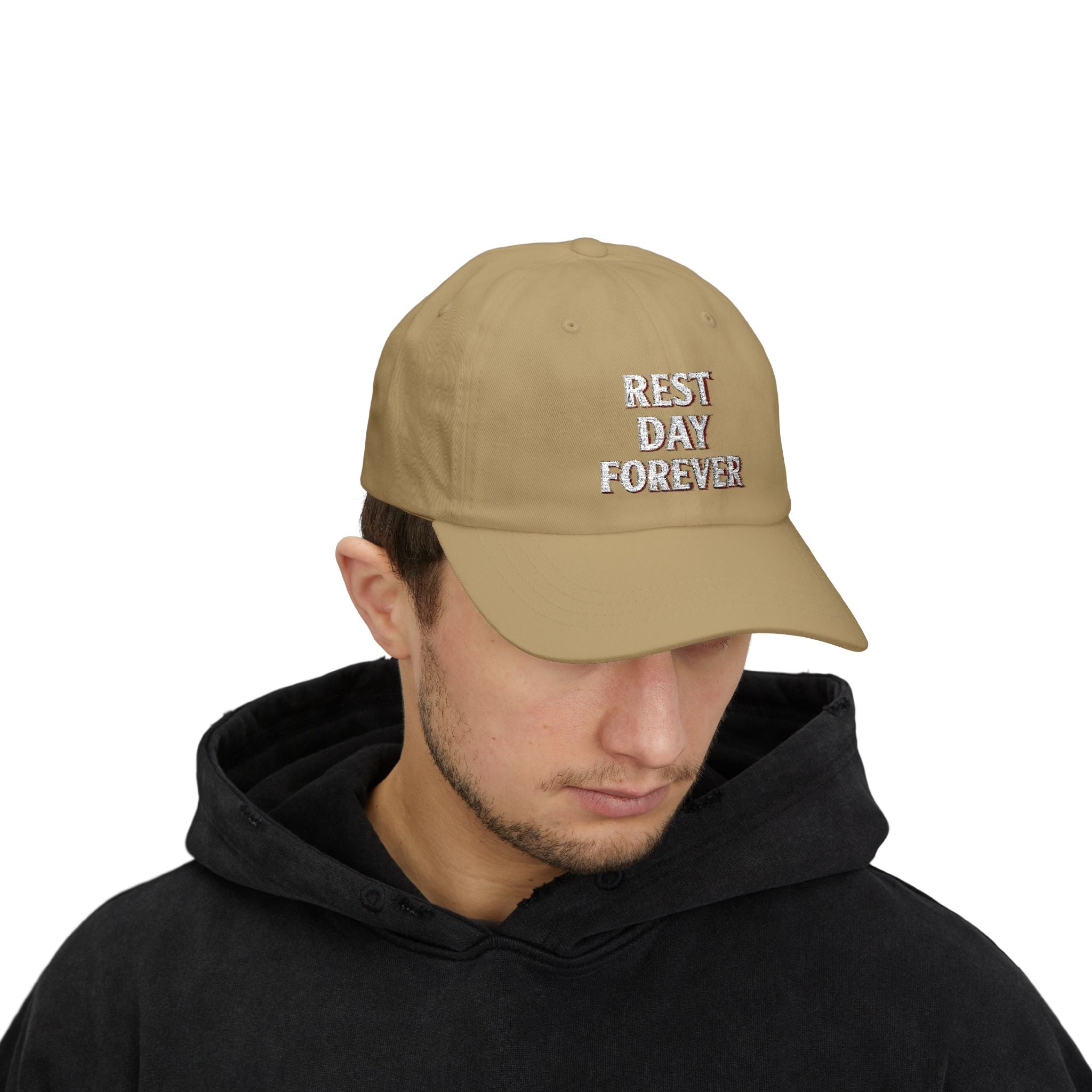 Rest Day Forever Classic Dad Cap | Minimalist Embroidered Fitness & Lifestyle Hat