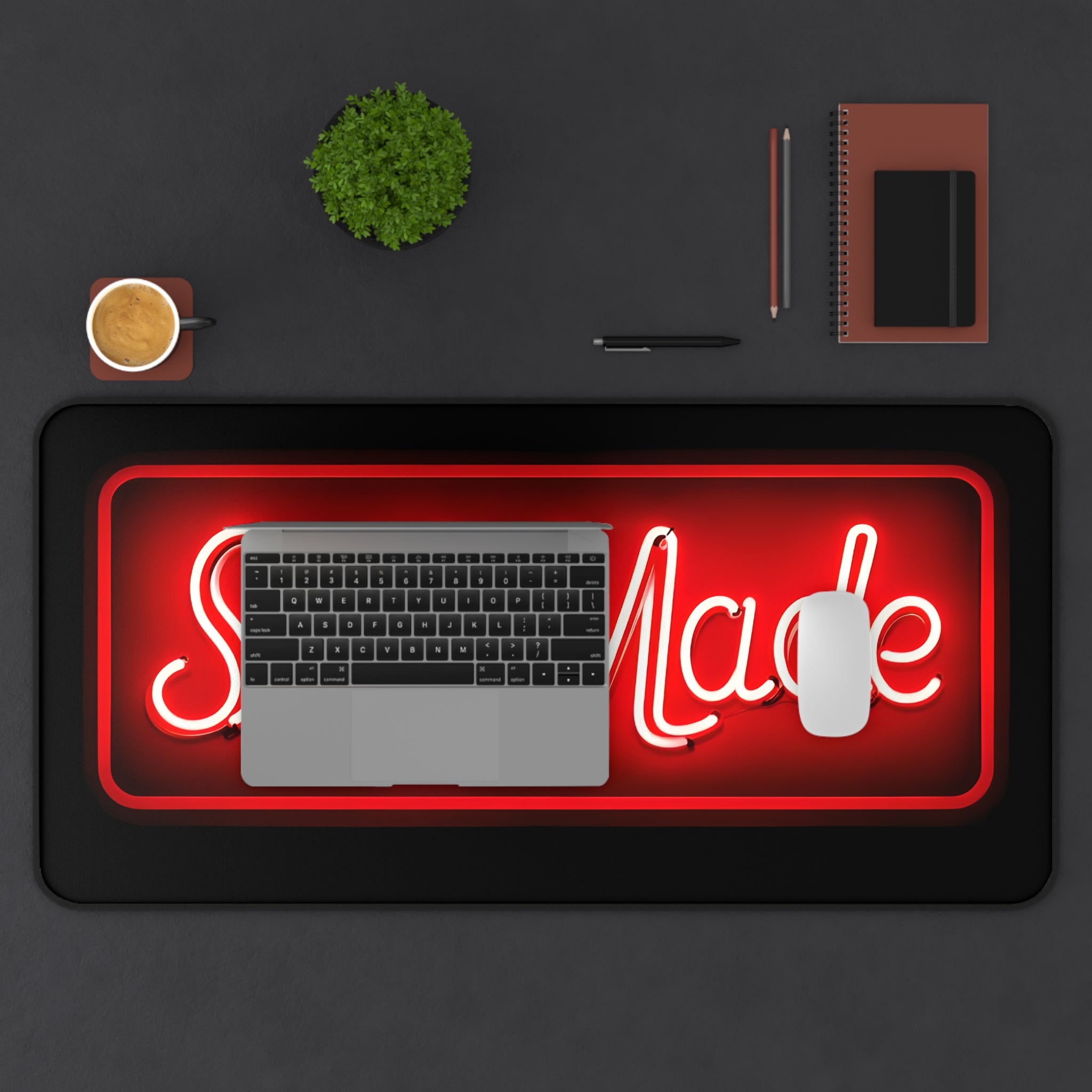 Self Made Desk Mat – Motivational Desk Pad – Entrepreneur Desk Setup – Gaming Mouse Pad – Hustle Mindset Office Desk Mat – Workspace Motivation