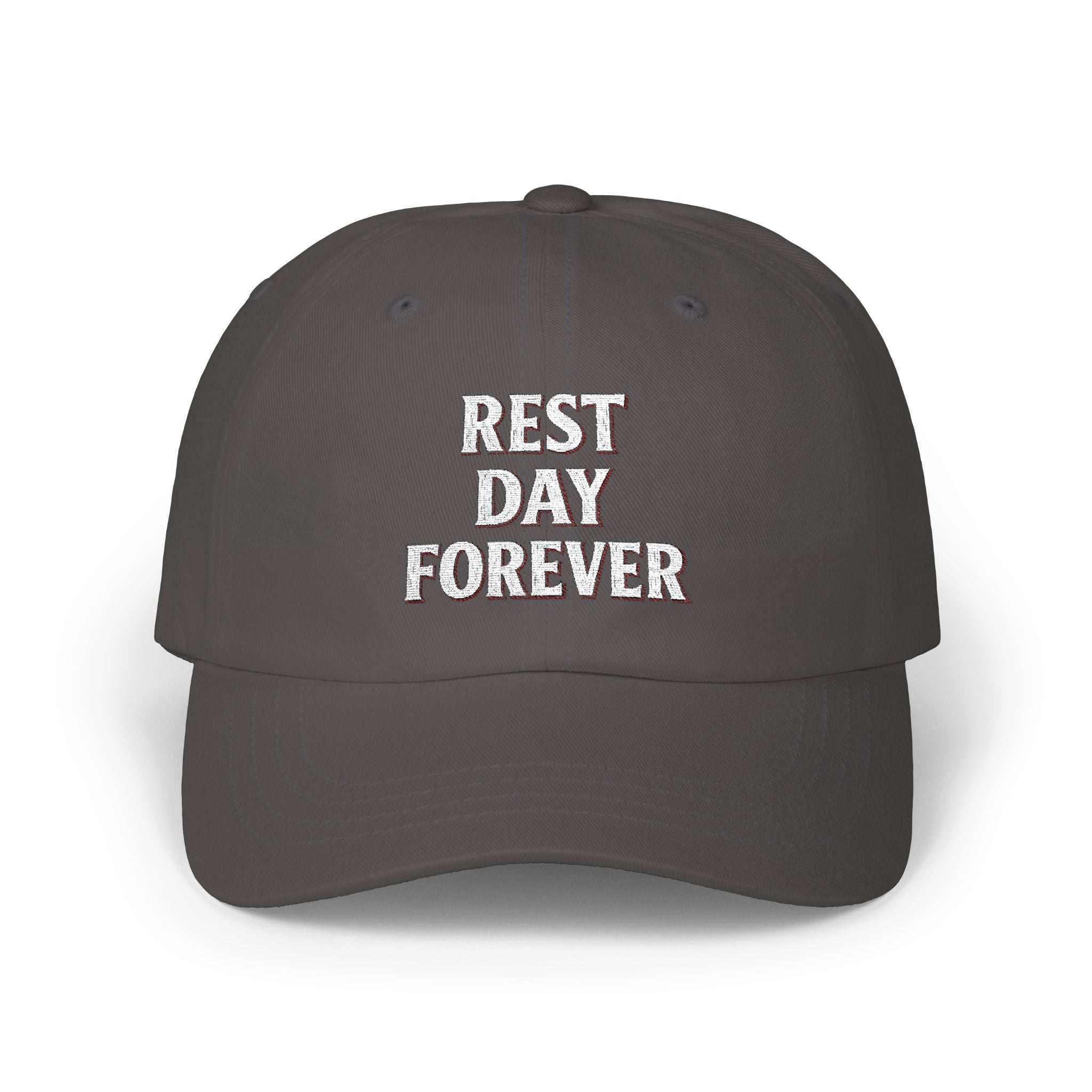 Rest Day Forever Classic Dad Cap | Minimalist Embroidered Fitness & Lifestyle Hat