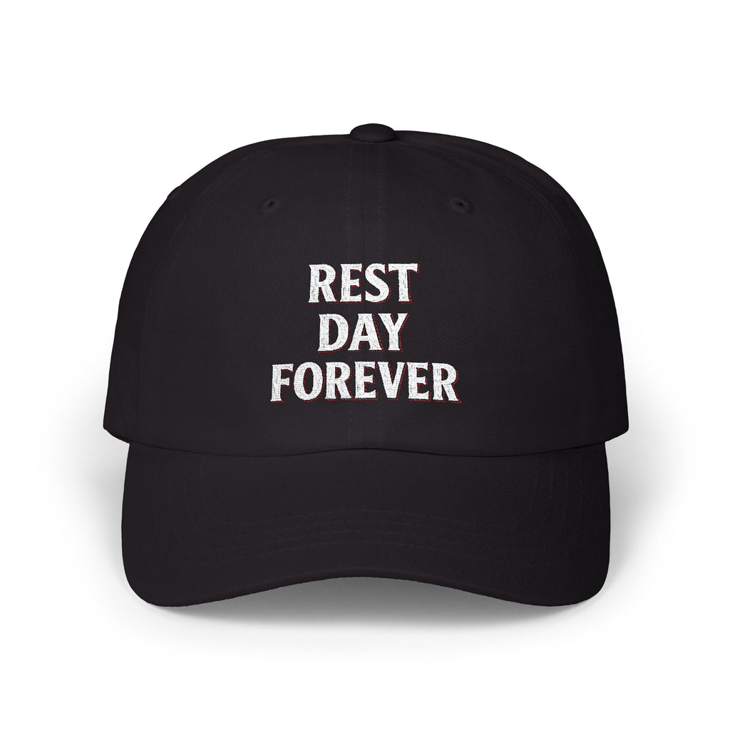 Rest Day Forever Classic Dad Cap | Minimalist Embroidered Fitness & Lifestyle Hat