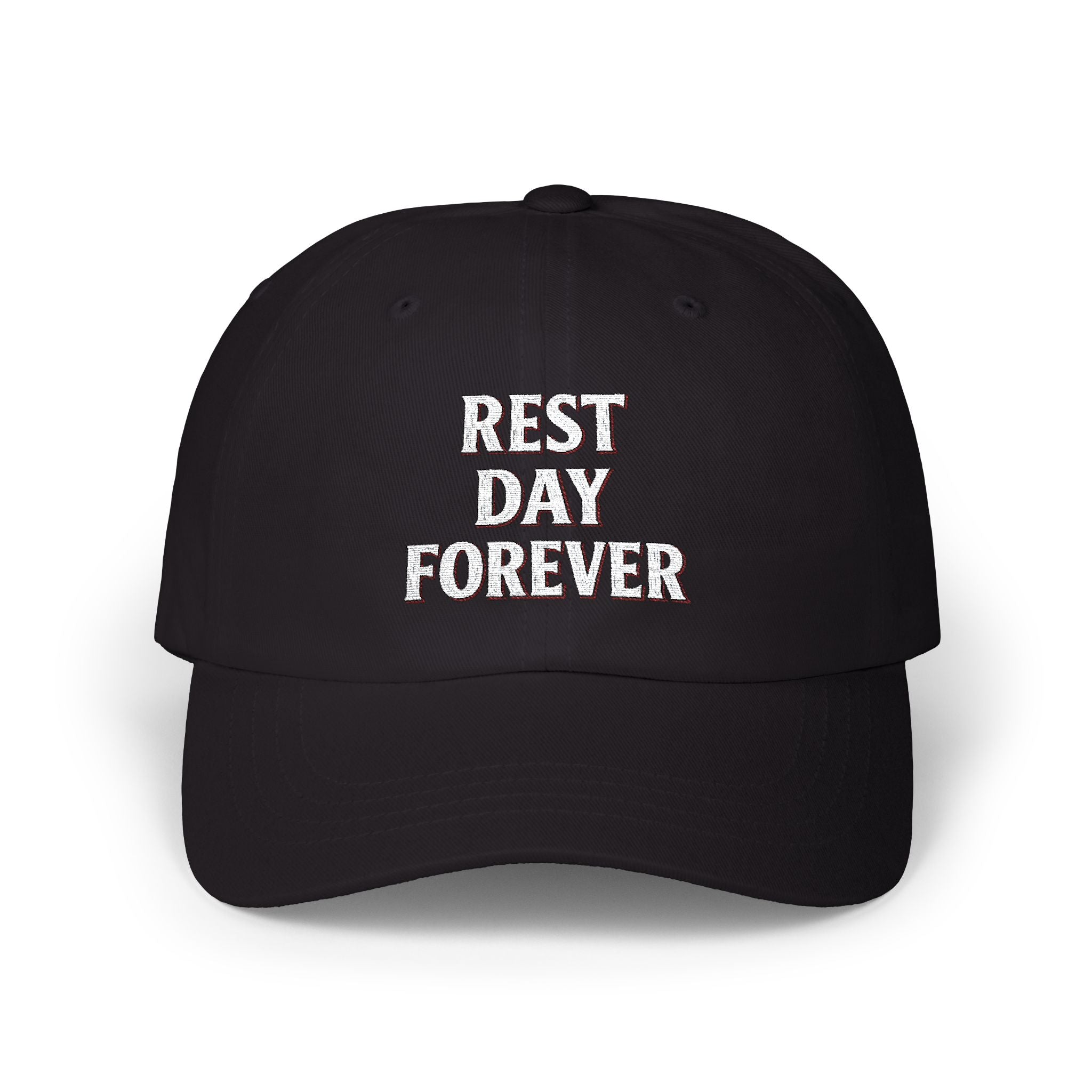 Rest Day Forever Classic Dad Cap | Minimalist Embroidered Fitness & Lifestyle Hat