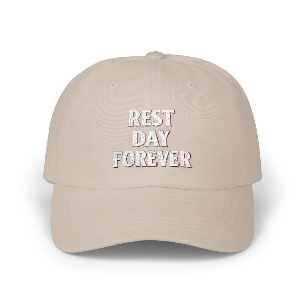 Rest Day Forever Classic Dad Cap | Minimalist Embroidered Fitness & Lifestyle Hat
