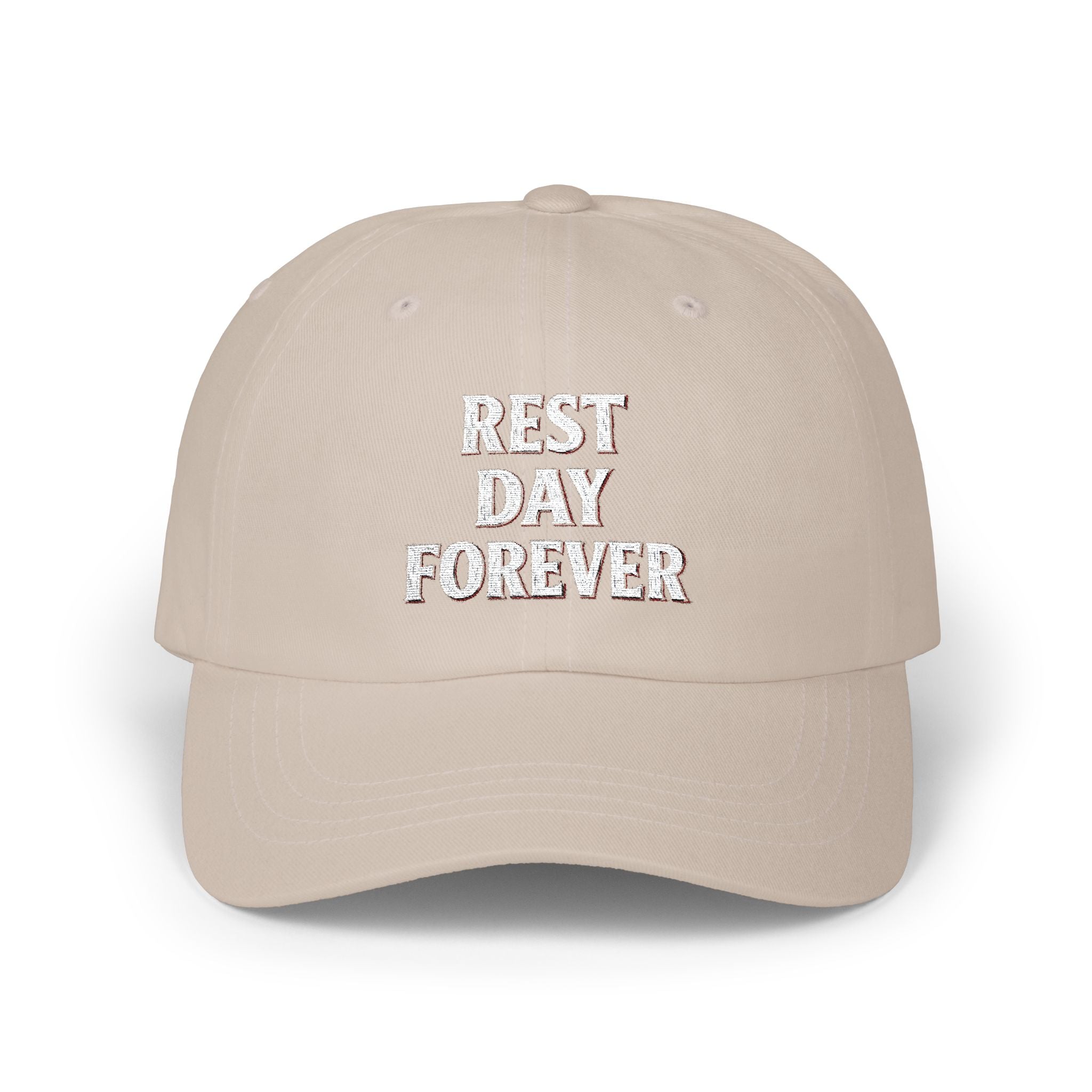 Rest Day Forever Classic Dad Cap | Minimalist Embroidered Fitness & Lifestyle Hat