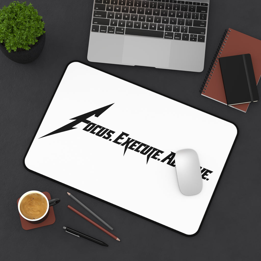 Focus Execute Achieve Desk Mat – Minimalist Motivational Mouse Pad, Anti-Slip Neoprene Desk Mat, Work & Gaming Desk Accessory
