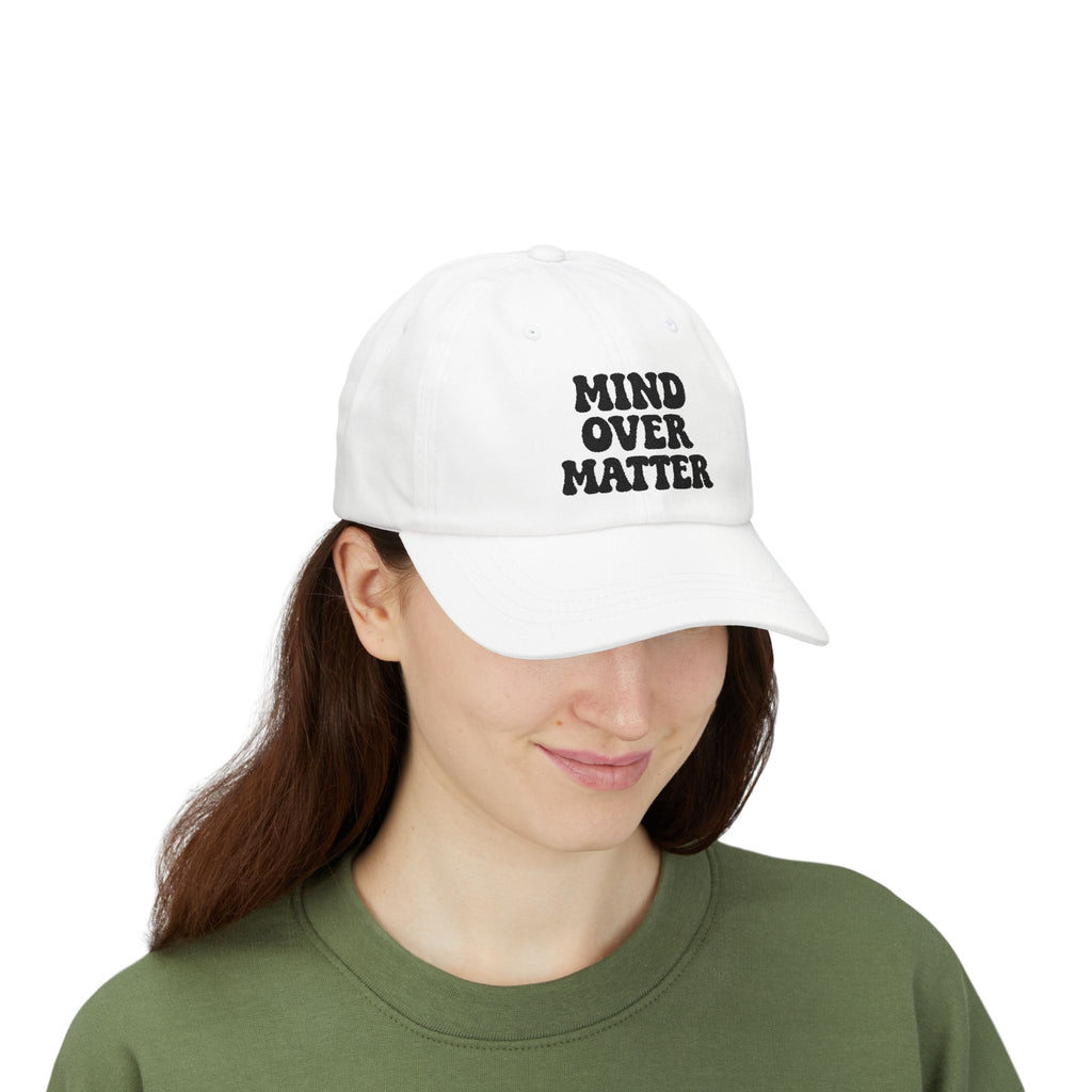 Mind Over Matter Dad Hat | Motivational Embroidered Cap, Minimalist Aesthetic Hat, Adjustable Cotton Baseball Cap, Gym & Lifestyle Gift