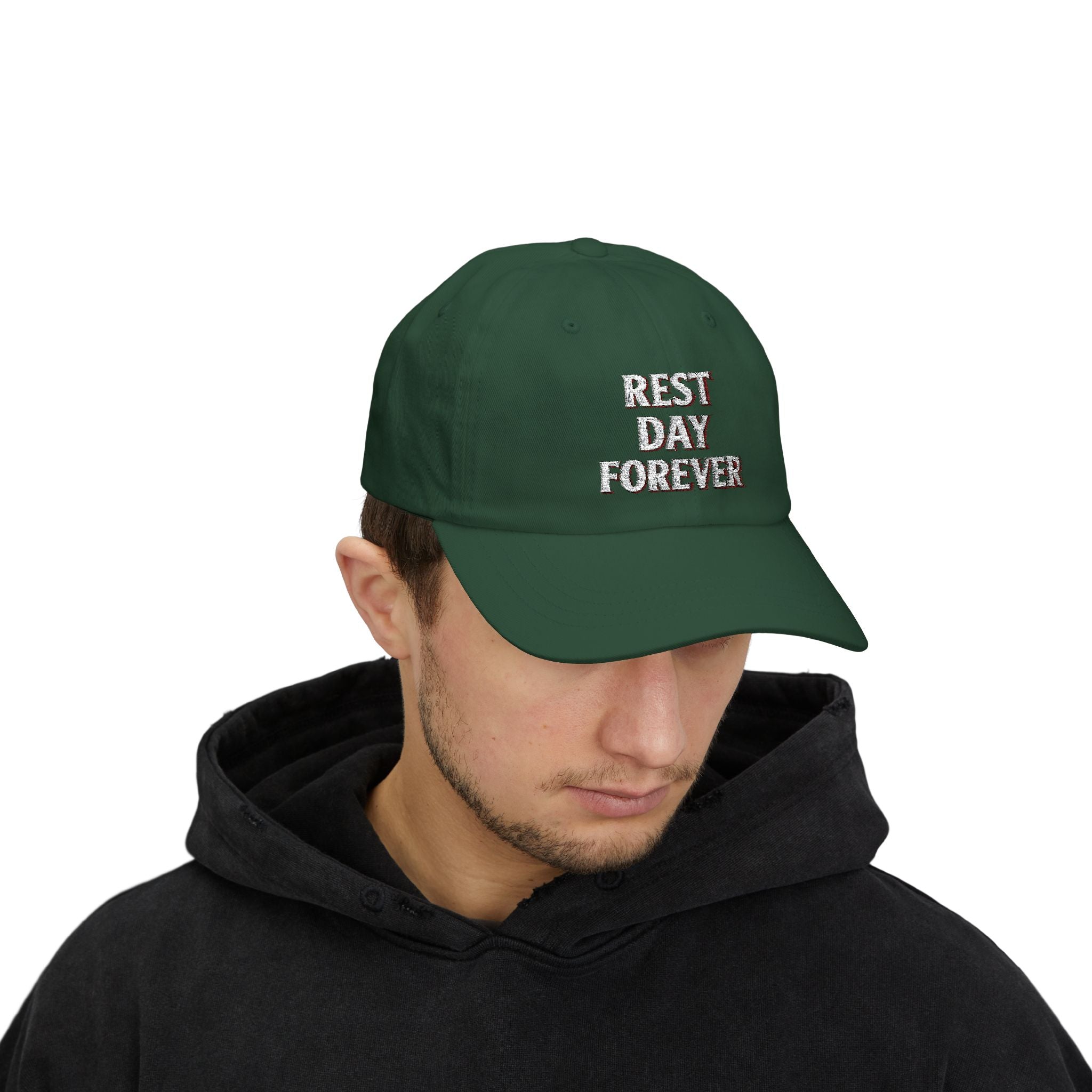 Rest Day Forever Classic Dad Cap | Minimalist Embroidered Fitness & Lifestyle Hat