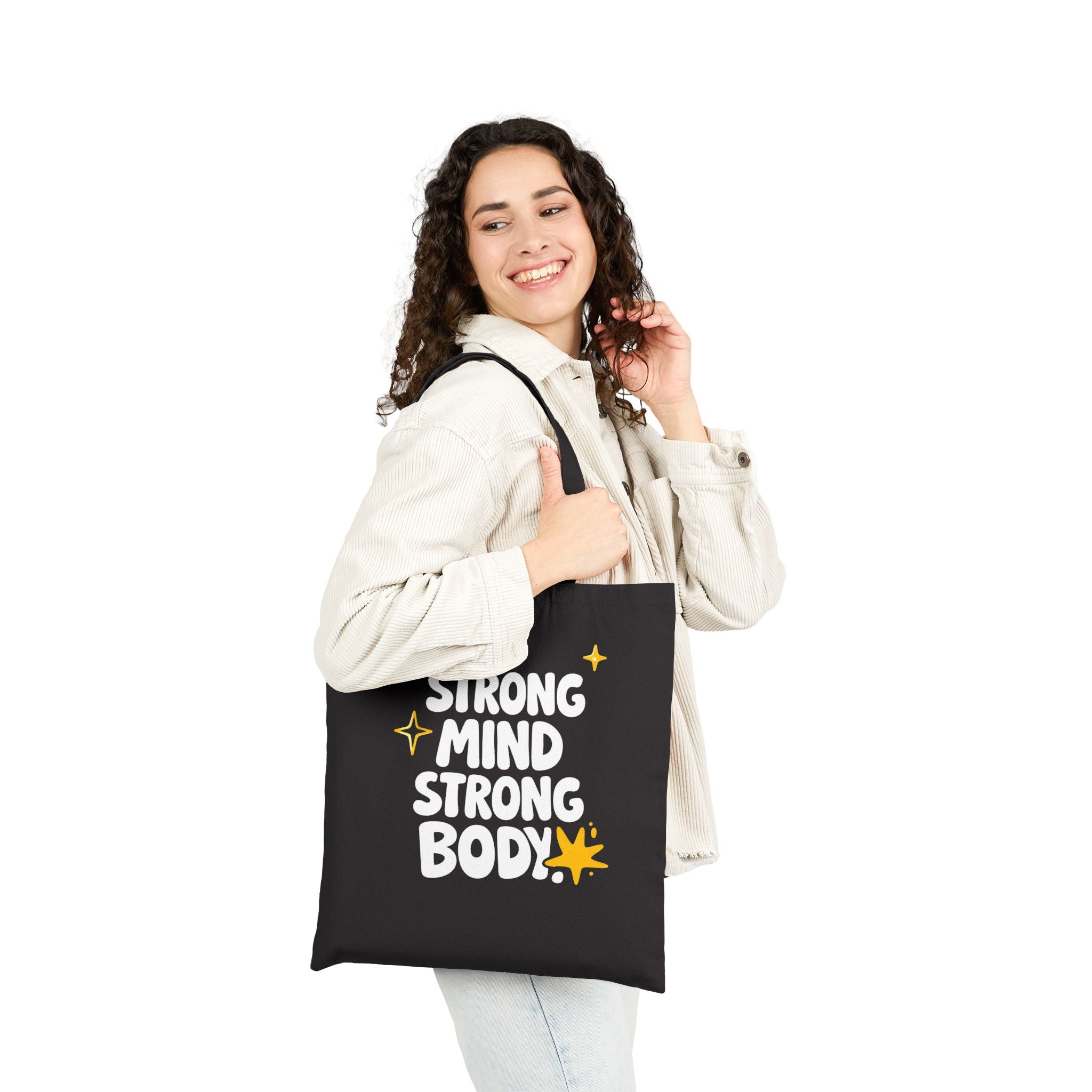 Strong Mind Strong Body Tote Bag - Motivational Gym Canvas Tote, Fitness Lover Gift, Workout Tote Bag, Inspirational Gym Bag