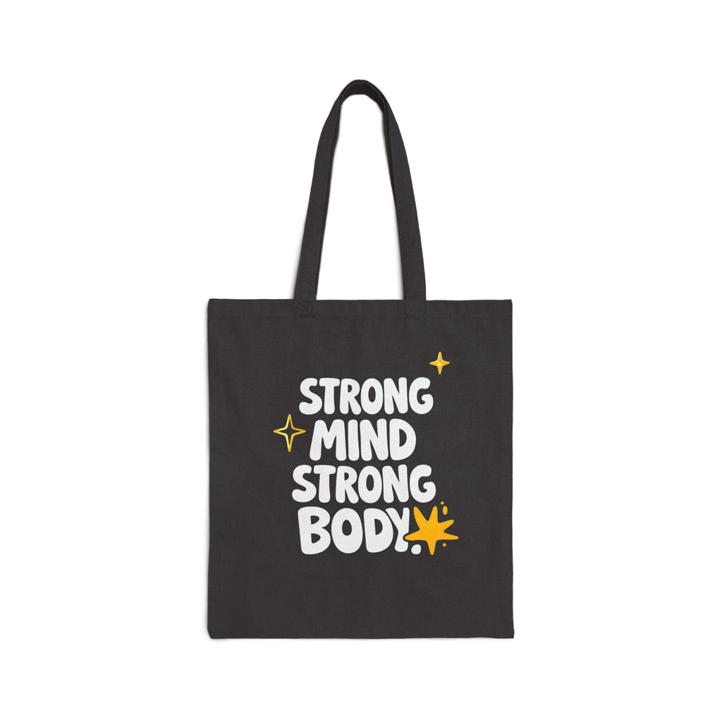 Strong Mind Strong Body Tote Bag - Motivational Gym Canvas Tote, Fitness Lover Gift, Workout Tote Bag, Inspirational Gym Bag