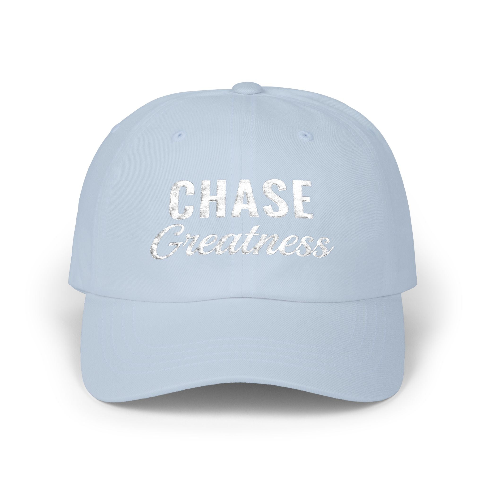 Chase Greatness Embroidered Dad Cap – 100% Cotton Motivational Gym Hat