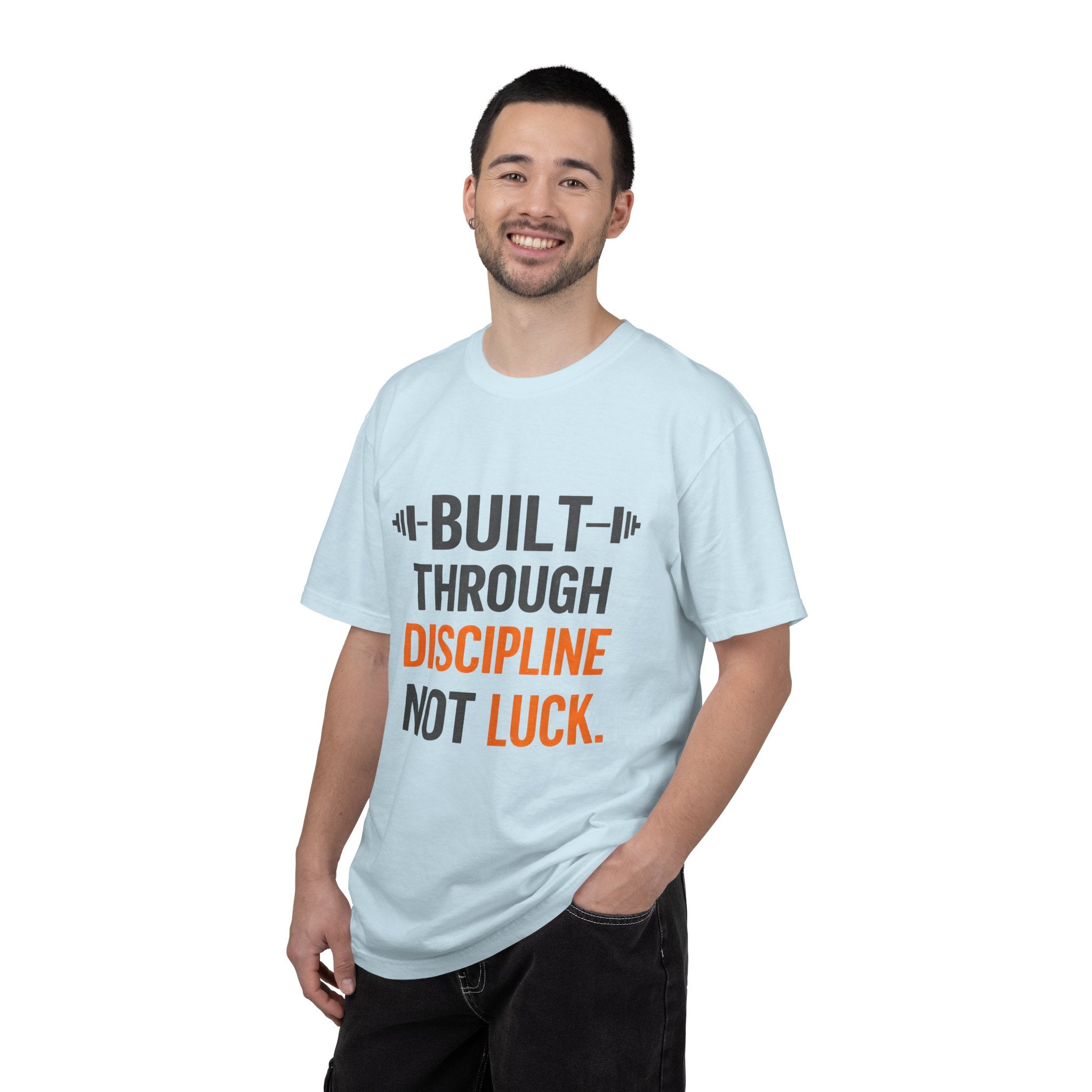 Built Through Discipline Not Luck Vintage Fitness Tee | Unisex Garment - Dyed