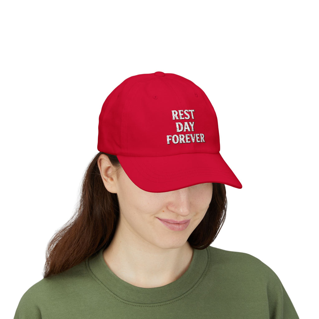 Rest Day Forever Classic Dad Cap | Minimalist Embroidered Fitness & Lifestyle Hat